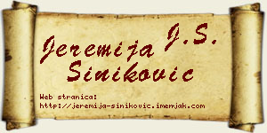 Jeremija Šiniković vizit kartica
